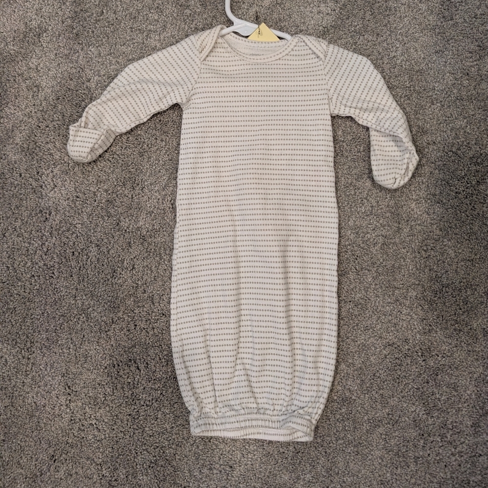 Unbranded Cream Striped Baby One-Piece Sleeper
